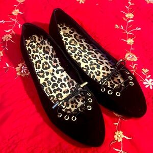 🔥BLACK BOW TIE SUPER COMFORTABLE FLATS CHEETAH INSOLES